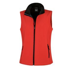 Result Core Womens/Ladies Printable Softshell Bodywarmer / Red / Black